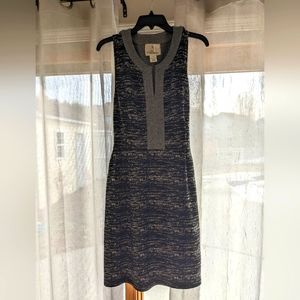 Tabitha Grey Knit Fit-and-Flare Dress, Sz 14